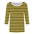 thumbnail image 4 of fatyb Womens 3/4 Sleeve Tops Crewneck Stripe Casual T Shirts Loose Print Dressy Tee Blouses for Women, 4 of 5