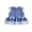 Blue, variant on RUINIXCW Toddler Girls Denim Dress Plaid/Cow Pattern Patchwork Buttons Bowknot Decor Doll Collar Fly Sleeve Casual Dress Jeans Dress