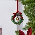 thumbnail image 2 of Fwttom Mini Christmas Wreaths, Christmas Decorations Mini Wreaths with Vines Small Bells Pines Cones Bow, Small Wreaths for Kitchen Cabinets, Windows, Xmas Tree, 2 of 6