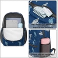 thumbnail image 4 of Bigfoot and Yeti Blue Pattern 17" School Backpacks for Teens,Waterproof Oxford Fabric,S-Shape Padded Straps for School,Travel,Hiking,Camping, 4 of 6