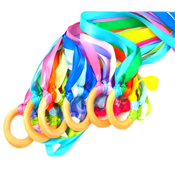 Montessori Style Sensory Toy Child Instruments Bells Baby Ribbon Ring Newborns Upwards Develop Color Recognition Sensory Toy1China He Qiyong unisex