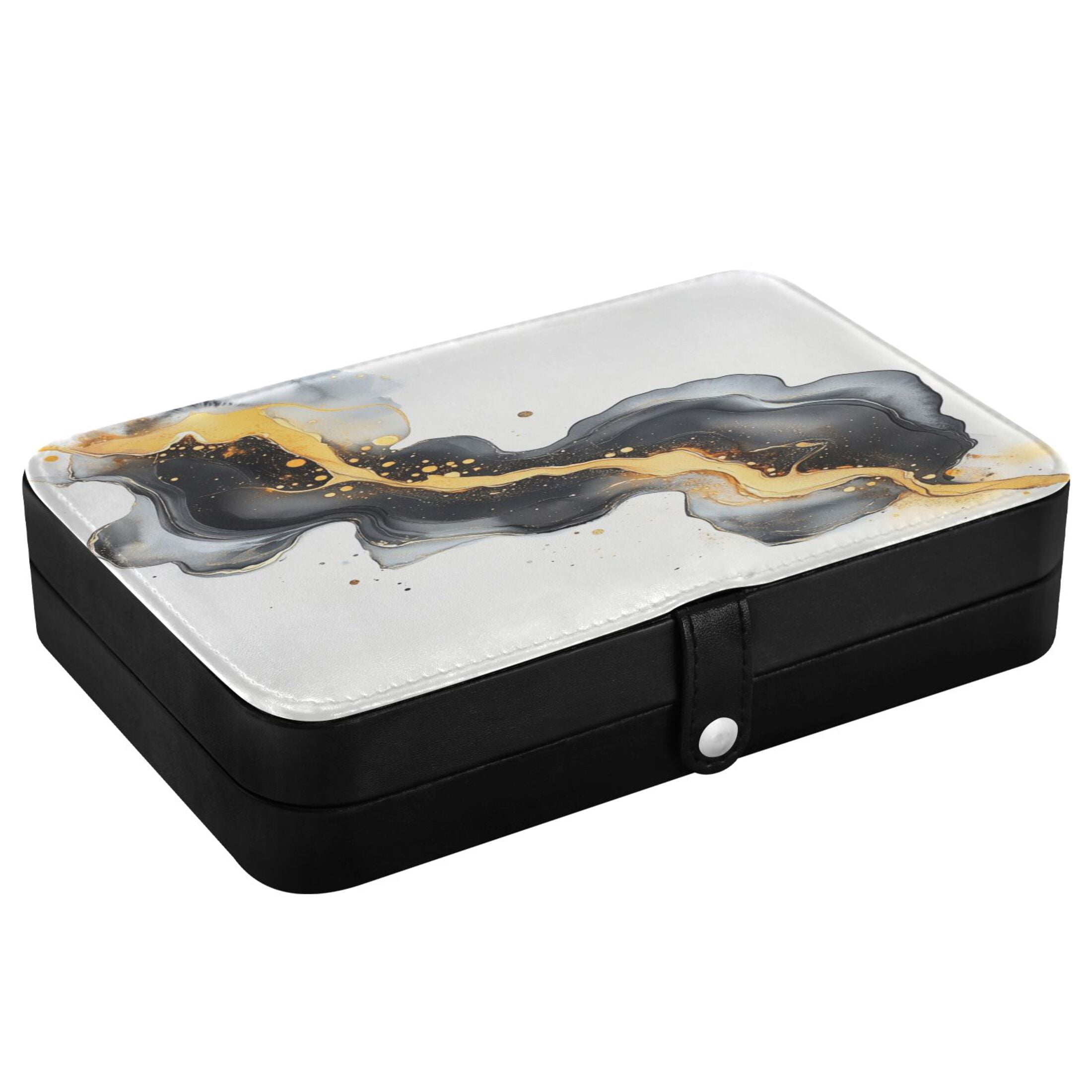 Leather Jewelry Box Rectangular 8.27x5.5x1.78In Travel Jewelry Storage Earrings Necklace Bracelet Watch Brooch Storage Beautiful Marble Pattern