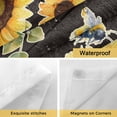 thumbnail image 4 of No Hook Shower Curtains with Snap-in Liner Set, Yellow Sunflowers Waterproof Hotel Style Bathroom Shower Curtain, Summer Botanical Elegant Pastoral Bees Breathable Mesh Top Bath Curtains 66''x72'', 4 of 9