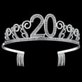 thumbnail image 6 of Crystal Birthday Crown Princess Birthday Tiara Hair Accessories Happy Birthday Crown Tiara for Women (20/21/30/40/50 Birth Crown), 6 of 8