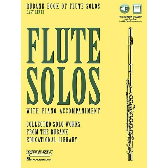 Rubank Book of Flute Solos Easy Level Various Composers Beginner Flute Sheet Music Songbook 13 Classical Solos with Onli, (Paperback)