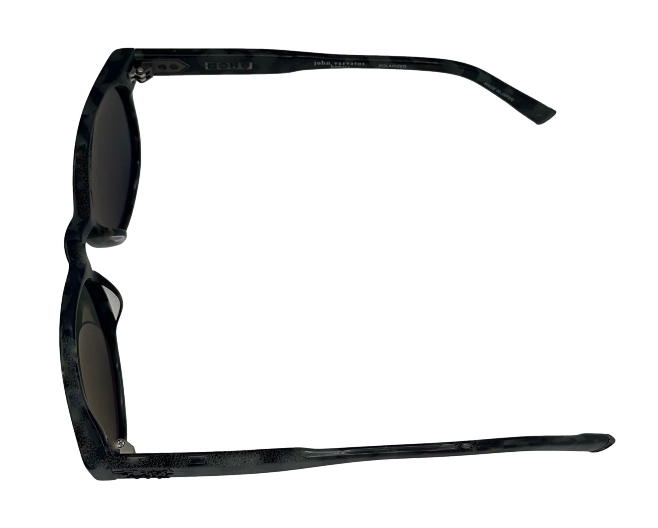 John Varvatos Mens Round Plastic Smoke Tortoise Polarized Sunglass V532