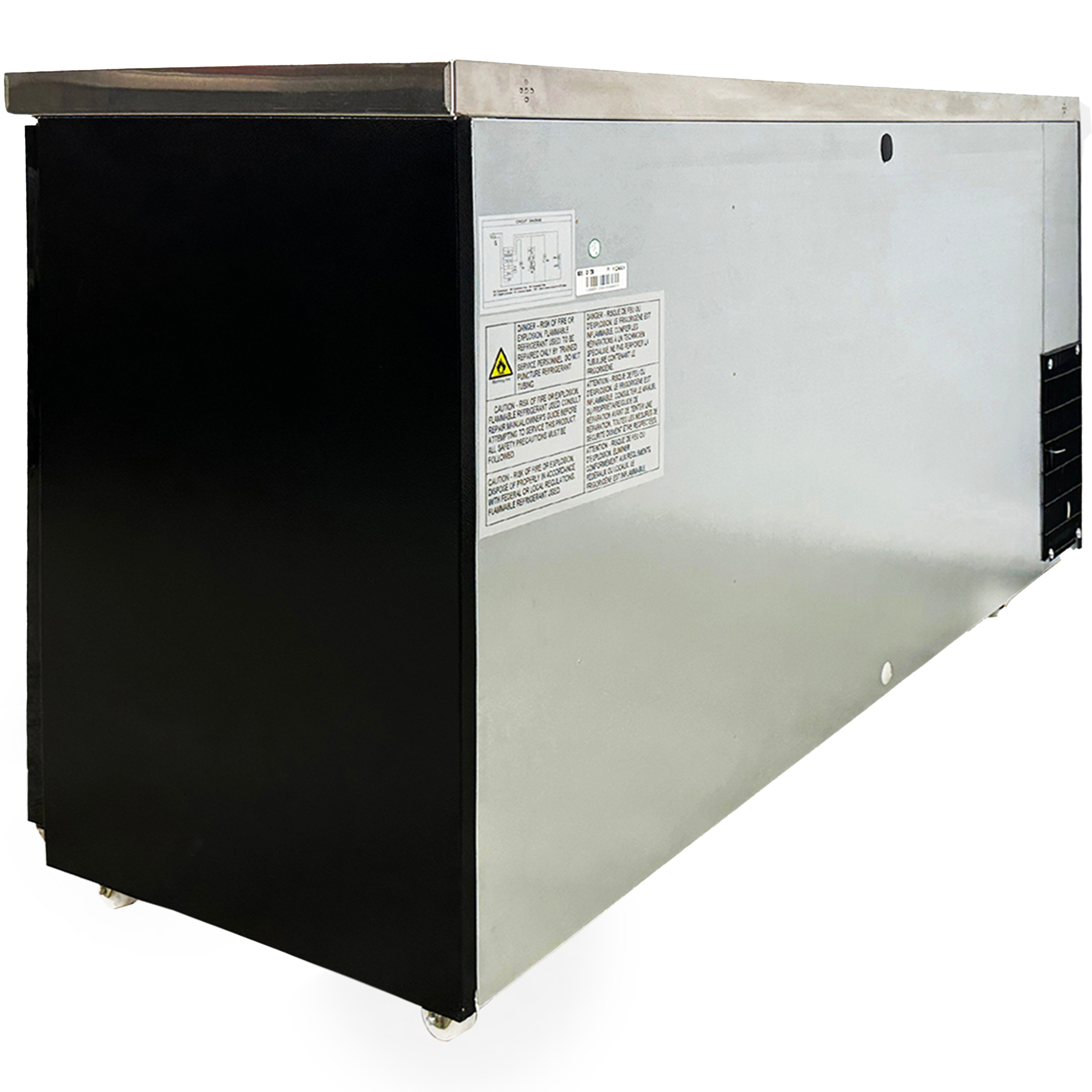 72 in. 3 Glass Door Commercial Back Bar Cooler, 19.5 Cu.Ft Beer Fridge, Under Counter Refrigerator