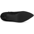 thumbnail image 3 of BLISSFUL STEP Women's Pointed Toe Zipper Stiletto Heels Ankle Boots Black 6, 3 of 8