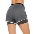 thumbnail image 5 of Women Workout Training Fitness Running Shorts Double Layer Active Yoga Gym Sport Shorts With Pockets, 5 of 5