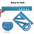 thumbnail image 4 of Uxcell 4pcs Triangular Ruler Set 20mm Aluminum Ruler Geometric Protractor Triangle Ruler Engineering Scale Blue, 4 of 6