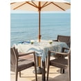 thumbnail image 3 of Outdoor Tablecloths with Umbrella Hole & Zipper, Blue Octopus Coastal 54x54 Inch Square Tablecloths, Coral Summer Beach Nautical Ocean Beige Waterproof Table Cloth, Patio/Pool/Picnic Table Covers, 3 of 8