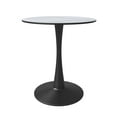 thumbnail image 2 of LeisureMod Round Dining Table Modern 27" MDF Wood Tabletop with Steel Pedestal Base for Kitchen and Living Room Bristol Series in Marbled White, 2 of 6