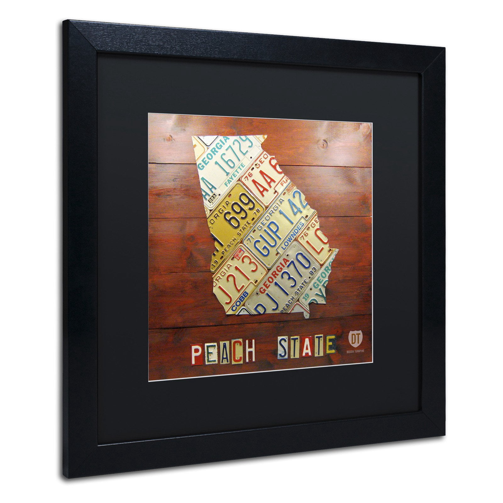 Trademark Fine Art 'Georgia Map' Canvas Art by Design Turnpike, Black Matte, Black Frame