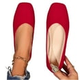 thumbnail image 6 of Viluyesy Womens Flats Shoes, Soft Sole Square Toe Slip-On Shallow Dressy Work Office Ballet Flats Red US9, 6 of 9