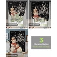 thumbnail image 4 of Black Christmas Snowman Tie Up Curtains for Window, Vintage Xmas Snowflake Thermal Insulted Balloon Shade Adjustable Rod Pocket Curtains Valance Panels for Kitchen Bathroom Café 52 x 45, 4 of 7