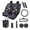 Black - Skull Rose, variant on LedBack Eagle Print 13Pcs Car Interior Cover Set for Men Women Universal Car Front Rear Seat Covers with Steering Wheel Cover Safety Belt Pads Trash Bag Cup Coasters Keychain for Most Cars