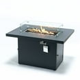 thumbnail image 5 of LeisureMod CSFCBL-2BU Chelsea Sectional Loveseat & Fire Pit Table Set with Cushions & Black Aluminum, Blue - 3 Piece, 5 of 5