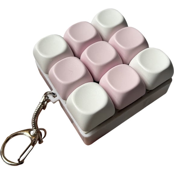 Jiibva Keyboard Fidget Keychain Keys Button Keycap Finger Keyboard Cap Relief Stress Pass Keyboard Clicker for Adult