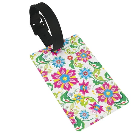 Coaee Vector Mexican Otomi Style Bright Luggage Tag Schoolbag Tag with Name ID Card Can Quickly Spot Luggage - 3.4 x 2.1 inch