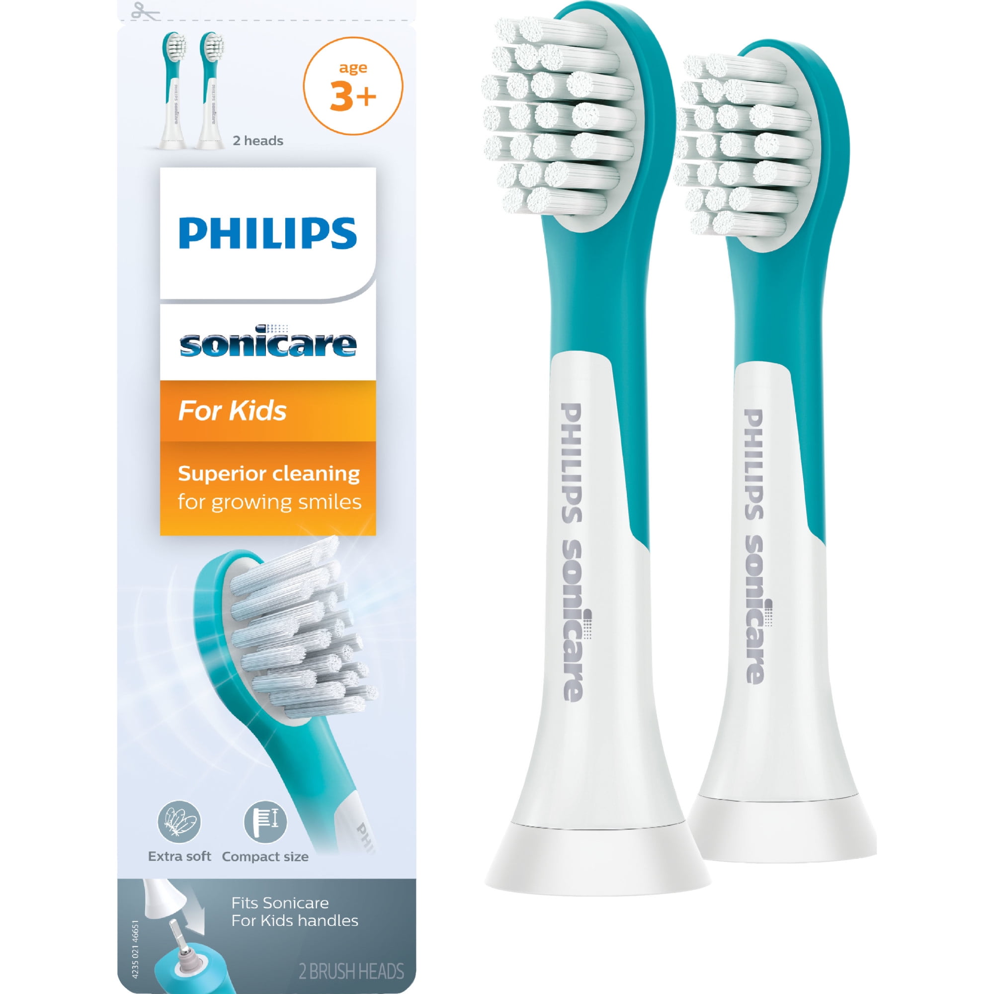 Philips Sonicare for Kids Replacement Toothbrush Heads, HX6032/94, 2pk