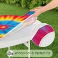 thumbnail image 5 of Colorful Rainbow Tie Dye Spiral Pattern Round Fitted Tablecloth with Elastic Edge,Dining Table Cover Waterproof,Outdoor Round Tablecloth for Camping,Dining,Indoor and Outdoor, 5 of 7