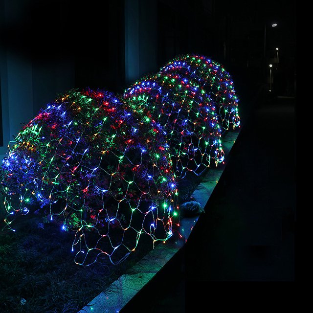 Proyecto de iluminación de red de pesca LED decoración exterior parque patio día de Navidad 3*3m 320 luces (regulaciones de la UE) JAMW Sencillez
