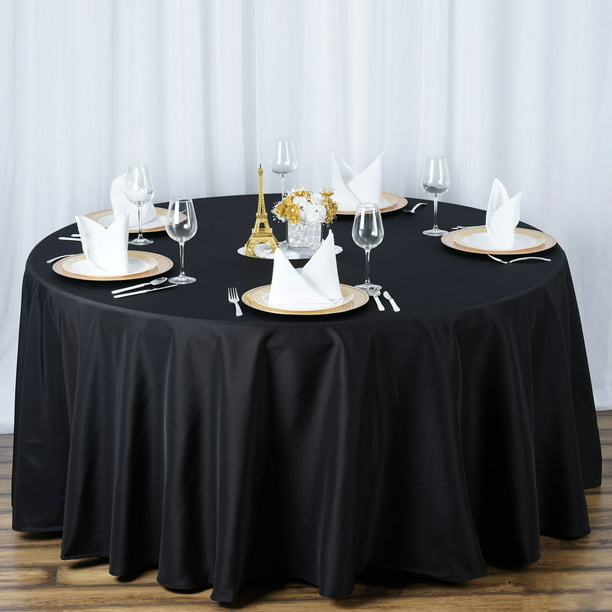 Balsacircle 120 Round 250 Gsm Premium, Black And Gold 120 Round Tablecloth