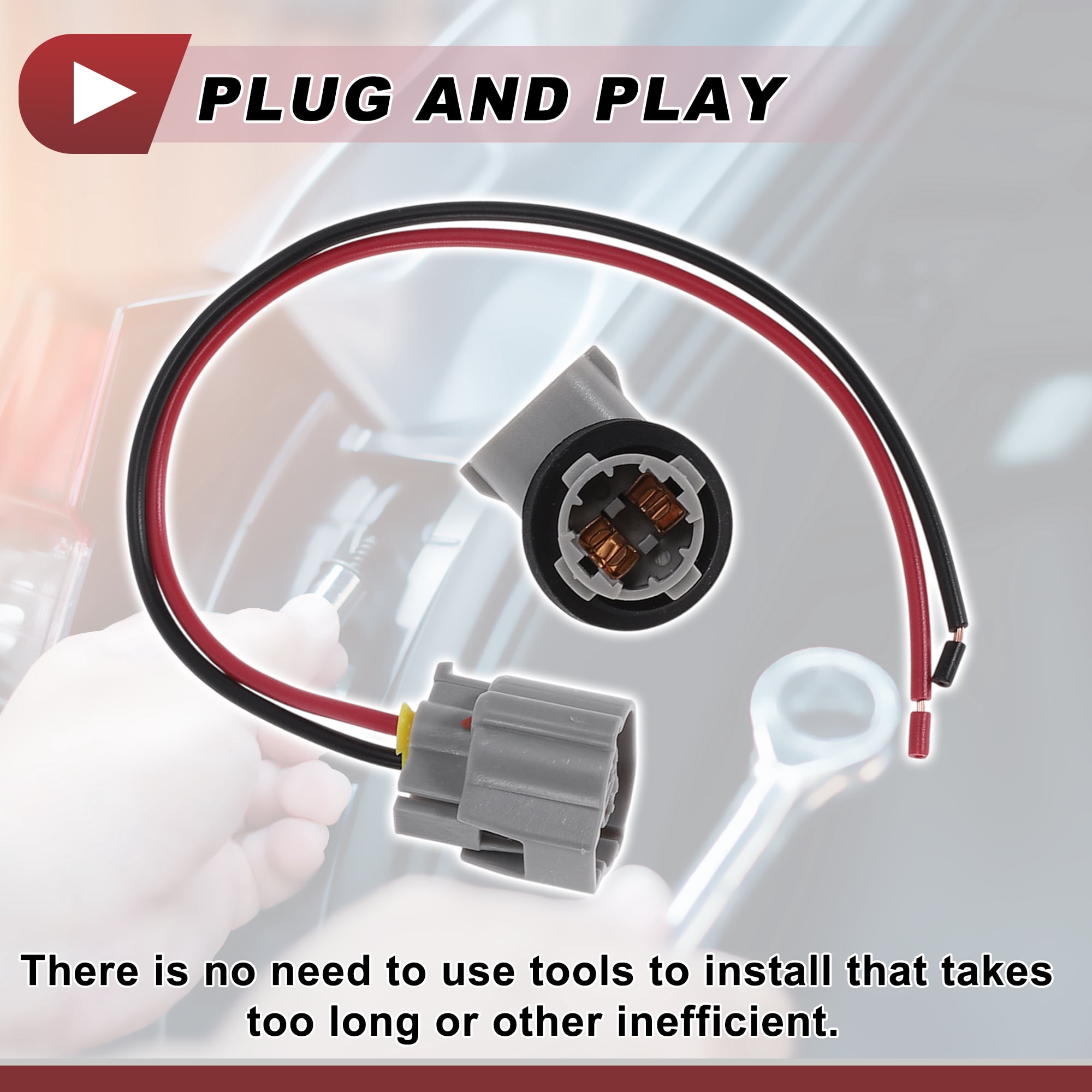 Unique Bargains License Plate Light Socket Wiring for Toyota Corolla 1998-2002 2019-2024