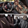 thumbnail image 4 of Binienty Southwestern Aztec Horse Automotive Seat Covers Full Set with Auto Steering Wheel Cover Comfortable Armrest Pad Easy to Install Vehicle Seat Belt Covers 14 PCS Car Interior Decor Set, 4 of 7