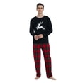 thumbnail image 2 of GLOBAL Men's Cotton Knit Top Flannel Pants Sleepwear Matching Pajamas for Couple Pjs for Family, Size S-3XL, 2 of 5