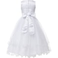 thumbnail image 2 of Flower Girl Dress First Communion Sleeveless Embroidery Tulle Dress Big Girl White 16 KD.198, 2 of 3
