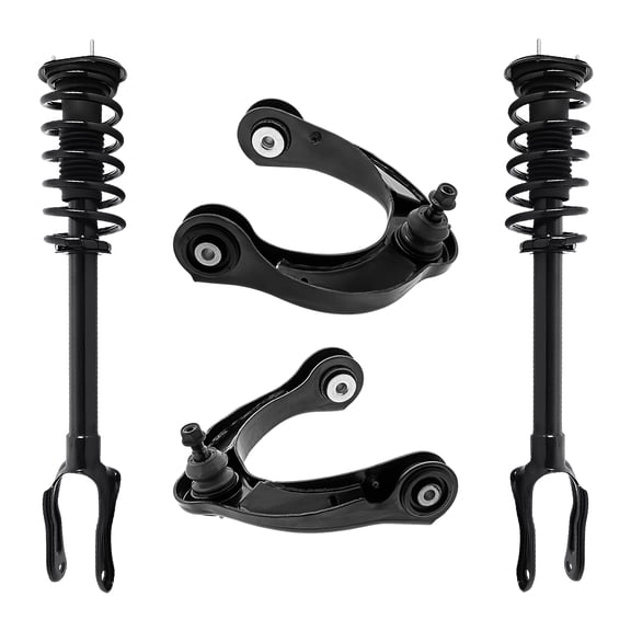 AutoShack Front Complete Strut & Coil Spring Front Upper Control Arms and Ball Joint with Bushings | Replacement for 2011-2015 Jeep Grand Cherokee 2011-2015 Dodge Durango | 4-PC