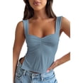 thumbnail image 3 of Camiseta sin mangas Nikou Fruncido Abertura lateral XS S M L, 3 of 6