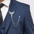 thumbnail image 6 of Suit Brooch with Chain Alloy Men's Lapel Brooch for Career Suit Shirts Coat, 6 of 8