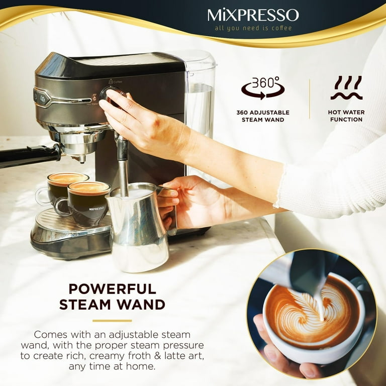 Electric Milk Frother Latte Art Steamer by Mixpresso Coffee for