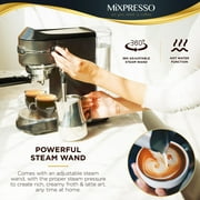 Mixpresso Professional Espresso Machine for Home 15 Bar with Milk Frother Steam Wand, Espresso Maker with Double-Cup Splitter, 1450w Fast Heating Cappuccino & Latte machine 37Oz Water Tank
