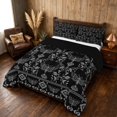 thumbnail image 3 of Manfei Spooky Gothic Death Moth Full Size Comforter Sets, Tribal Aztec Floral Bedding Comforter Set, Black Gray, Black Reversible 3 Pieces, 1 Comforter and 2 Pillowcases, 3 of 6