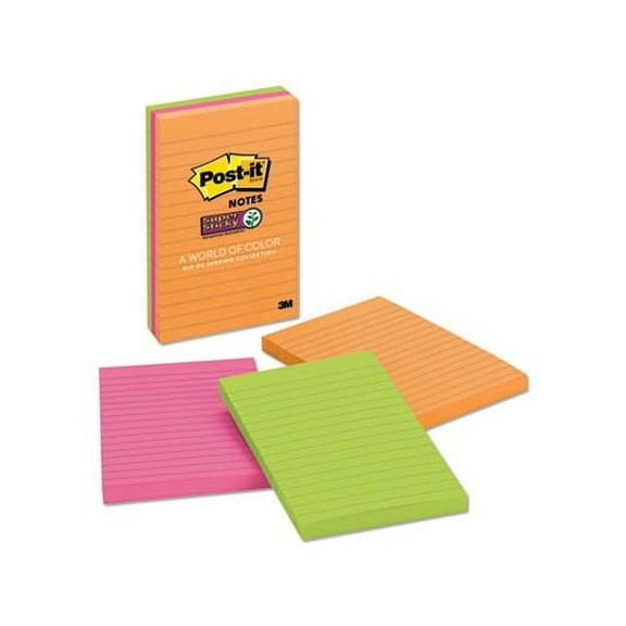 Pads in Rio de Janeiro Colors Lined, 4 x 6, 90-Sheet Pads, 3/Pack