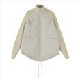 thumbnail image 3 of Chaqueta de Invierno para Mujer, Cálida, de Punto, con Retazos, Acolchada, Informal, de Cuello Alto, Larga y Cremallera Caqui M, 3 of 7