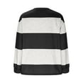 thumbnail image 4 of Women's Colorblock Sweatshirt Fall Casual Crewneck Zip Long Sleeve Shirts Loose Comfy Pullover Tops, 4 of 5