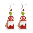 thumbnail image 1 of The Grinch Earrings Kids Grinch Decor 1 Pair Cute Cartoon Earrings Gift For Women Girl Birthday/Valentine's Day/Anniversary, 1 of 4