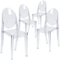 thumbnail image 2 of BizChair 4 Pack Ghost Side Chair in Transparent Crystal, 2 of 12