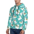 thumbnail image 3 of Xecao Cartoon Llamas Pattern Men's Adult Pullover Hoodie,Hooded Sweatshirt-Small, 3 of 7
