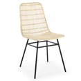 thumbnail image 1 of Set of 2 Vintage French Bedroom Side Chairs Stacking Chair with Rattan Square Back for Living Room, Natural Accent Kitchen Chairs Indoor Dining Chair with Steel for Restaurant, 1 of 8