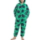 thumbnail image 2 of Pijamas de una pieza con estampado de patrones de animales de dibujos animados de Jammies con capucha para niños para uso doméstico, 2 of 5