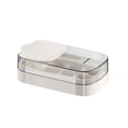 thumbnail image 2 of Ice Cube Tray with Press Button and Lid, Large Capacity Ice Storage Box, Food-Grade Plastic Ice Molds, Dust-Proof Cover, White/Green, 15 x 8.6 x 5 cm, 2 of 6