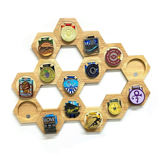 Présentoir porte-médaille lutabuo - 1 présentoir à médaille hexagonale en  nid d'abeille 