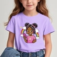 thumbnail image 2 of GreatBaby T-shirt Respirant pour Enfants avec Manches Courtes pour Garçons Filles Rentrée des Classes Saison Col Rond Manches Courtes Hauts Décontractés Polyvalents pour Extérieur (Violet3,7 Ans), 2 of 7
