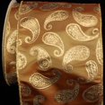 thumbnail image 2 of The Ribbon People Amber Yellow and Gold Paisley Wired Craft Ribbon 6" x 20 Yards, 2 of 2