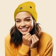 thumbnail image 4 of Dalix Sorcerer Frog Embroidered Beanie Hat Knit Cap Cold Weather Womens in Gold, 4 of 4